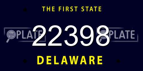 22398 Delaware License Plate