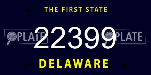 22399 Delaware License Plate