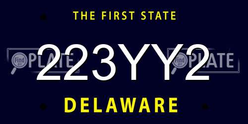 223YY2 Delaware License Plate