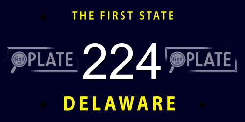224 Delaware License Plate
