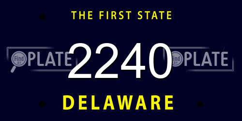 2240 Delaware License Plate