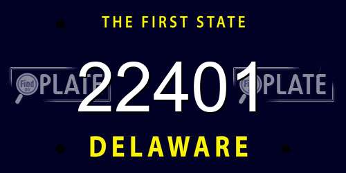 22401 Delaware License Plate