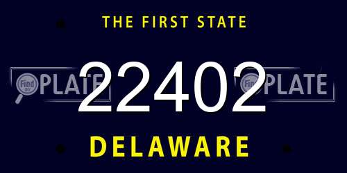 22402 Delaware License Plate