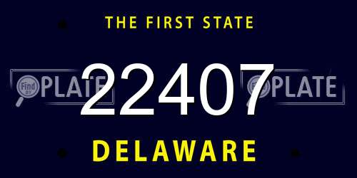 22407 Delaware License Plate