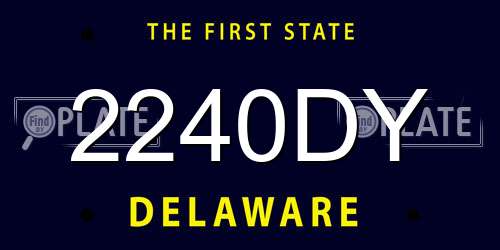 2240DY Delaware License Plate