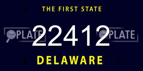 22412 Delaware License Plate
