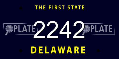 2242 Delaware License Plate