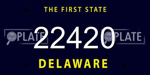 22420 Delaware License Plate