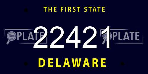 22421 Delaware License Plate
