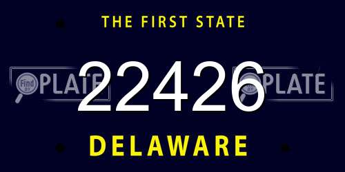 22426 Delaware License Plate