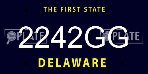2242GG Delaware License Plate