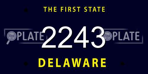 2243 Delaware License Plate