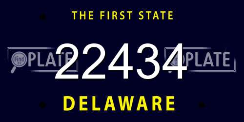 22434 Delaware License Plate