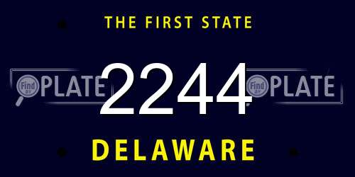 2244 Delaware License Plate