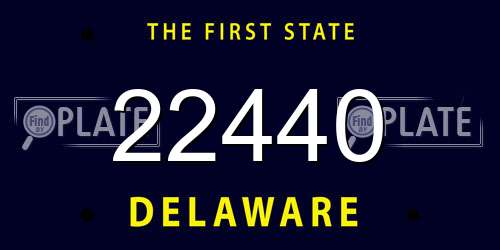 22440 Delaware License Plate