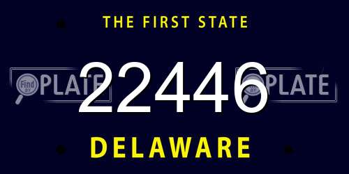22446 Delaware License Plate