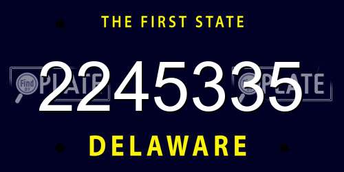 2245335 Delaware License Plate