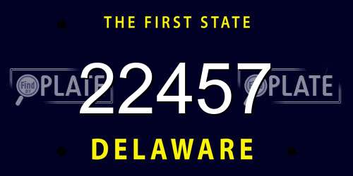 22457 Delaware License Plate