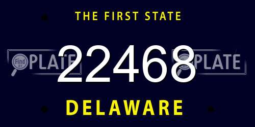 22468 Delaware License Plate