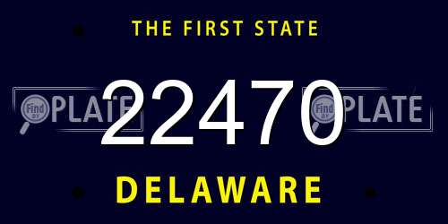22470 Delaware License Plate