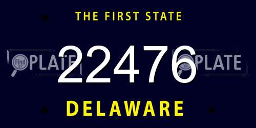 22476 Delaware License Plate
