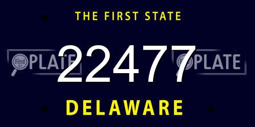 22477 Delaware License Plate