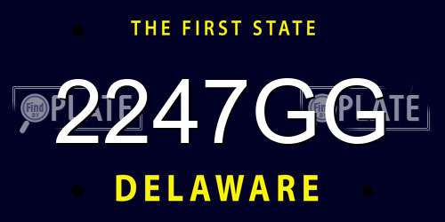 2247GG Delaware License Plate