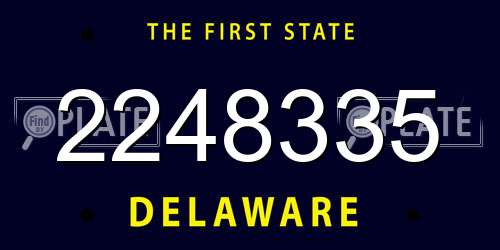 2248335 Delaware License Plate