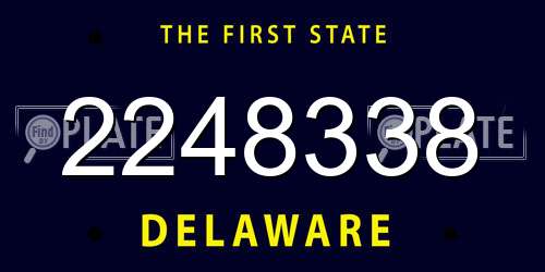 2248338 Delaware License Plate