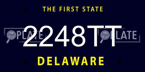 2248TT Delaware License Plate