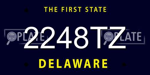 2248TZ Delaware License Plate