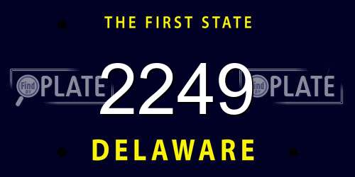 2249 Delaware License Plate