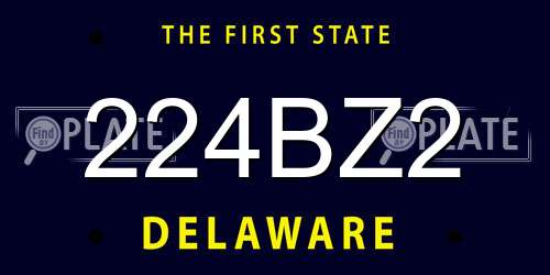 224BZ2 Delaware License Plate