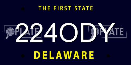 224ODY Delaware License Plate