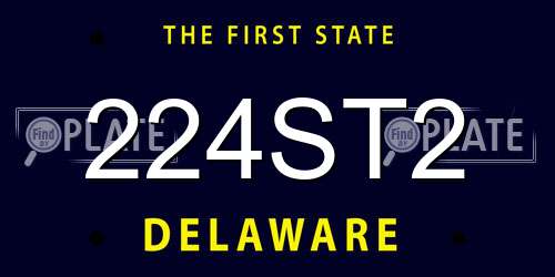224ST2 Delaware License Plate