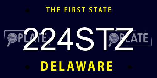 224STZ Delaware License Plate