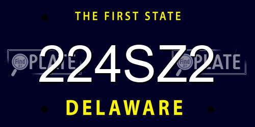 224SZ2 Delaware License Plate