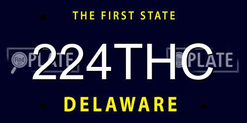224THC Delaware License Plate