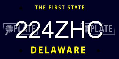 224ZHC Delaware License Plate