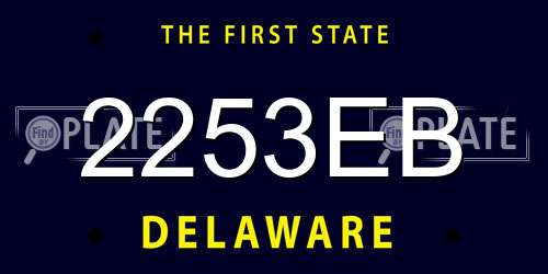 2253EB Delaware License Plate
