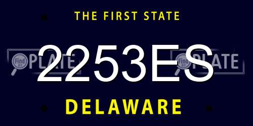 2253ES Delaware License Plate