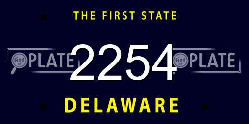 2254 Delaware License Plate