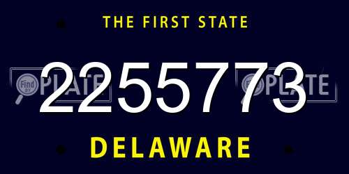 2255773 Delaware License Plate