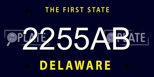 2255AB Delaware License Plate