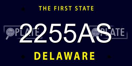 2255AS Delaware License Plate