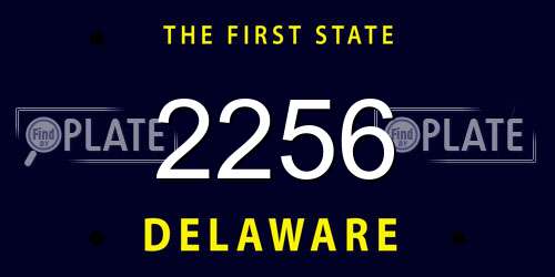 2256 Delaware License Plate
