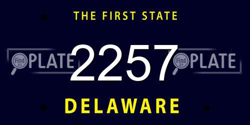 2257 Delaware License Plate