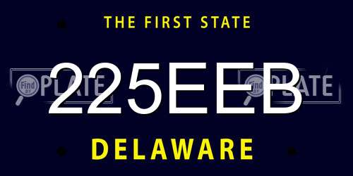 225EEB Delaware License Plate