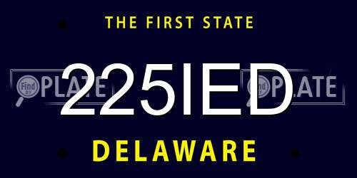 225IED Delaware License Plate