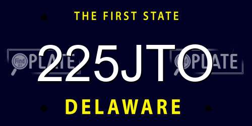 225JTO Delaware License Plate